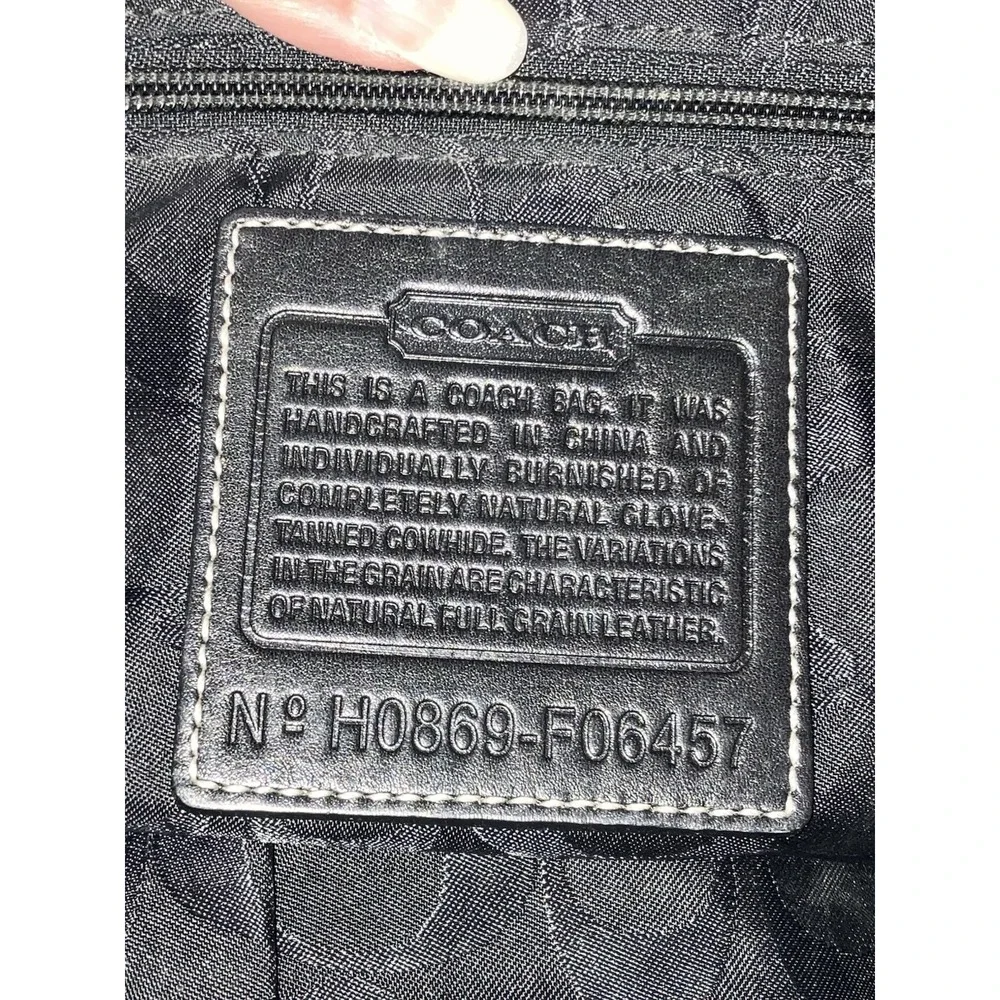 Coach Attache Messenger Bag F06457 Crossbody Black Leather Computer Bag Unisex